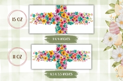 Floral Christian Cross Mug Wrap, Christian Mug Design Product Image 2