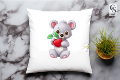 Cute Koala Heart Clipart Sublimation PNG Product Image 2