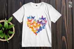 Watercolor Butterfly Heart Shape Clipart Sublimation PNG Product Image 2