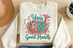 You RN Good Hands PNG Leopard Nurse Design, Cute RN Product Image 2