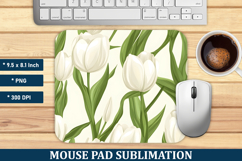 Tulip Flower Pattern Mouse Pad | Mouse Pad Sublimation Product Image 1