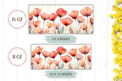 Watercolor Flowers Mug Wrap, Tulip Mug Sublimation Product Image 2