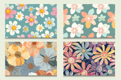 Funky Pastel Flowers Cutting Boards sublimation Design Product Image 2