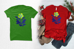 Blue and Green Modern Floral Embroidery Design Product Image 2