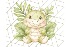 Pastel Safari Jungle Baby Animals PNG Clipart, Nursery Product Image 2