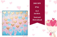 Valentine Square Coaster, Pastel Square Coaster Sublimation Product Image 2