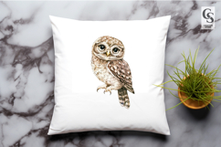 Cute Owl Watercolor Clipart Sublimation PNG Product Image 2