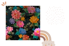 Black Pillow Case, Flowers Pillow Sublimation Product Image 2