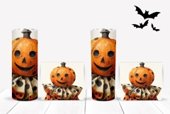Halloween Pumpkin Head Tumbler Wrap, Halloween Tumbler Product Image 2
