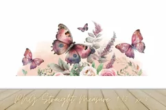 Butterflies Flowers Watercolor 16oz Libby Glass Can Product Image 2