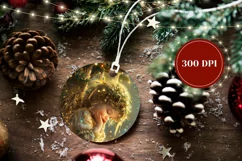 Christmas Angel Round Ornament, Christmas Angel Ornament PNG Product Image 2
