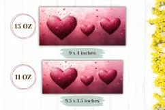 Love Mug Wrap Design, Pink Love Hearts Mug PNG Product Image 2