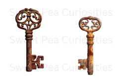 Vintage, Key, Metal, Rust, Ephemera, PNG, Clipart Product Image 2