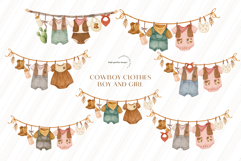 Cowboy Clothesline Boy and Girl Clipart Product Image 2