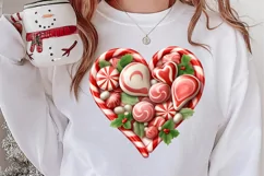 Christmas Hearts Watercolor Clipart, Christmas PNG Product Image 3