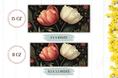 Cute Flowers Mug Wrap, Tulips Mug Template Product Image 2