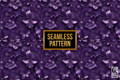 Purple Floral Bloom Digital Paper Product Image 2