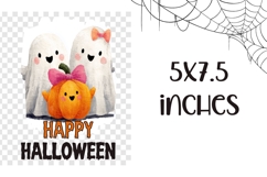Happy Halloween Towel Design, Cartoon Ghost Sublimation Product Image 2