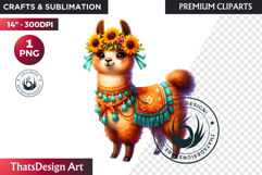 Cute Autumn Animals &amp; Sunflowers - Thanksgiving Clipart Product Image 1