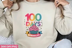 100 DAYS SPRINKLED PNG, 100 Days Of School Sublimation PNG Product Image 3