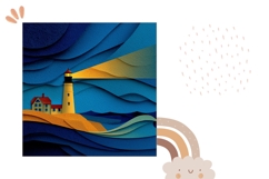 3D Lighthouse Pillow Sublimation, 3D Sea Pillow Design Product Image 2