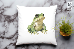 Cute Frog Watercolor Clipart Sublimation PNG Product Image 3