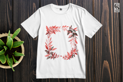 Pink Leaf Frames Clipart Sublimation PNG Product Image 2