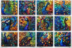 3D Stained glass peacock Tumbler Wrap Bundle Product Image 2