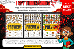 I spy thanksgiving printable worksheets &amp; activities for kid Product Image 2