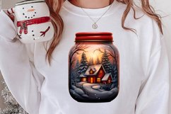 Christmas in Jar Watercolor Clipart, Christmas in Jar Product Image 2