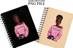 Motivational Melanin woman Sublimation PNG, Graphic Illustra Product Image 2
