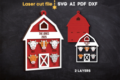 Barn Christmas Tree Toy SVG laser cut files for Glowforge Product Image 2
