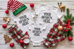 Christmas Family Matching Group Flat Lay Mockup Product Image 1