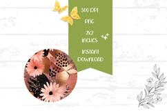 Boho Earrings, Boho Flowers Round Earrings Template Product Image 2