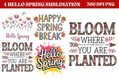 Hello Spring Sublimation PNG Product Image 1