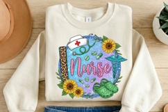 Nurse PNG with Sunflower, Nurse Galaxy Sublimation Design Product Image 2