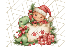 Christmas Dinosaur PNG Clipart, Cute Dino Holiday Art Png Product Image 2