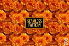 Orange Floral Blossoms Digital Paper Product Image 2