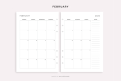 2026 Monthly Planner Printable, Dated Month on 2 Pages Product Image 2
