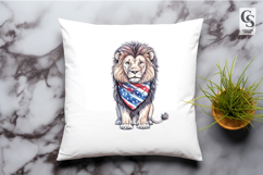 Patriotic Lion Bandana Clipart PNG Product Image 2