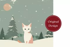 Christmas Tumbler Wrap Design, Cute Cat Tumbler Design Product Image 2