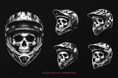 10 Bundle Dark Art Skull Motocross Racer Biker Trail Product Image 3