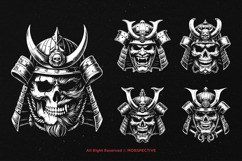 10 Bundle Dark Art Skull Samurai Mask Oni Japanese Demon Product Image 3