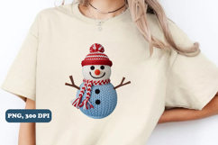 Christmas Faux Yarn Crochet Snowman Png sublimation Product Image 3