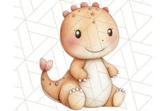 Cute Pastel Dinosaur Clipart PNG for Nursery Art, Baby Decor Product Image 2