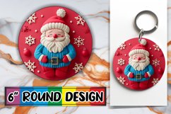 Christmas Santa Claus 3D Round Design for Sublimation Product Image 1