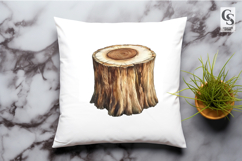 Watercolor Tree Stump Clipart Sublimation PNG Product Image 3