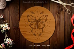 Magical Butterfly Made of Tropical Plant SVG Template Product Image 2