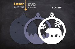 Bear Christmas Tree Toy SVG laser cut file for Glowforge Product Image 3