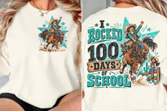 100 Days of School Cowgirl Front Back, Rodeo 100 Days Front Product Image 2
